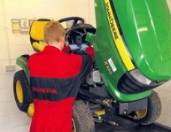 Ride-on mower servicing